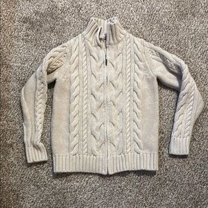 LL Bean Cable Knit Zip-Up Sweater EUC medium